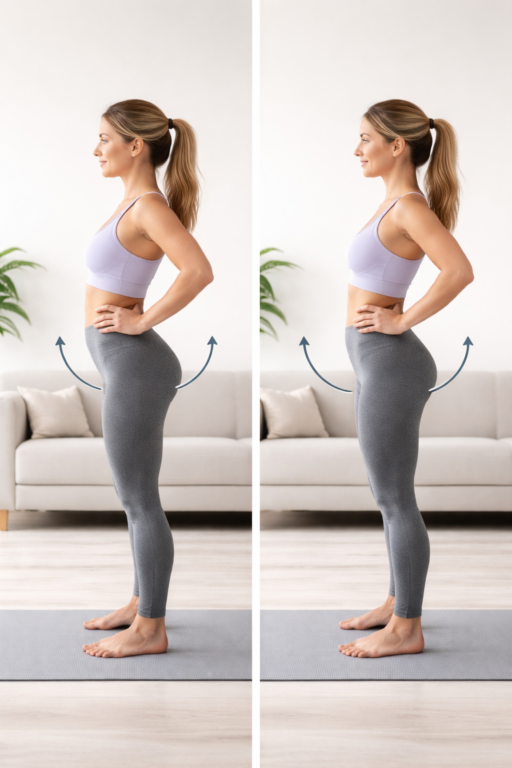 Pelvic tilt demonstration in bright space