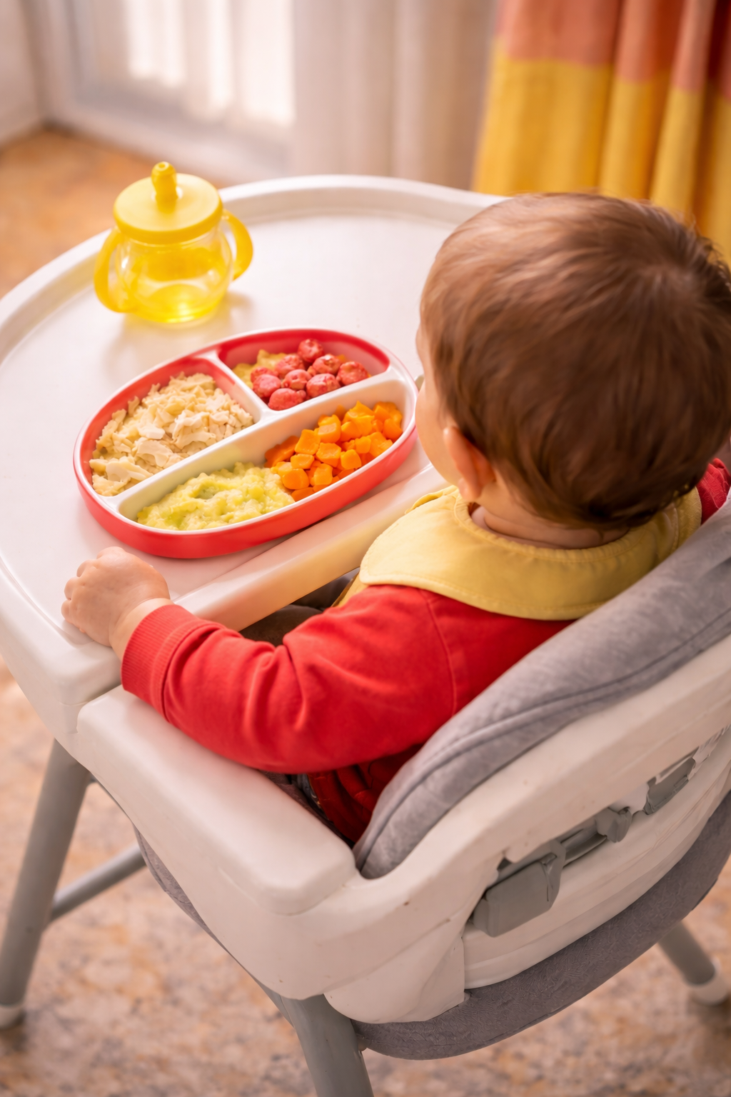 Mealtime joy in a high chair