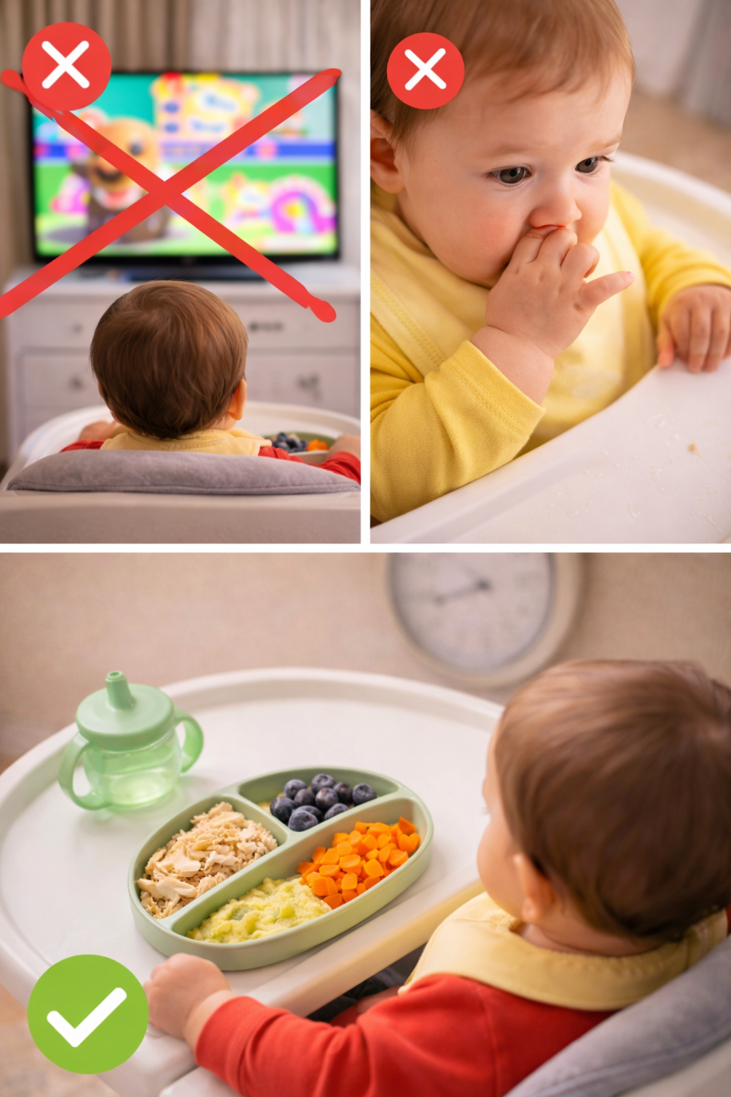 قوام الأكل للطفل 9–12 شهر: جدول تدريجي لتقليل الكتمة وتعليم الأكل الذاتي بأمان