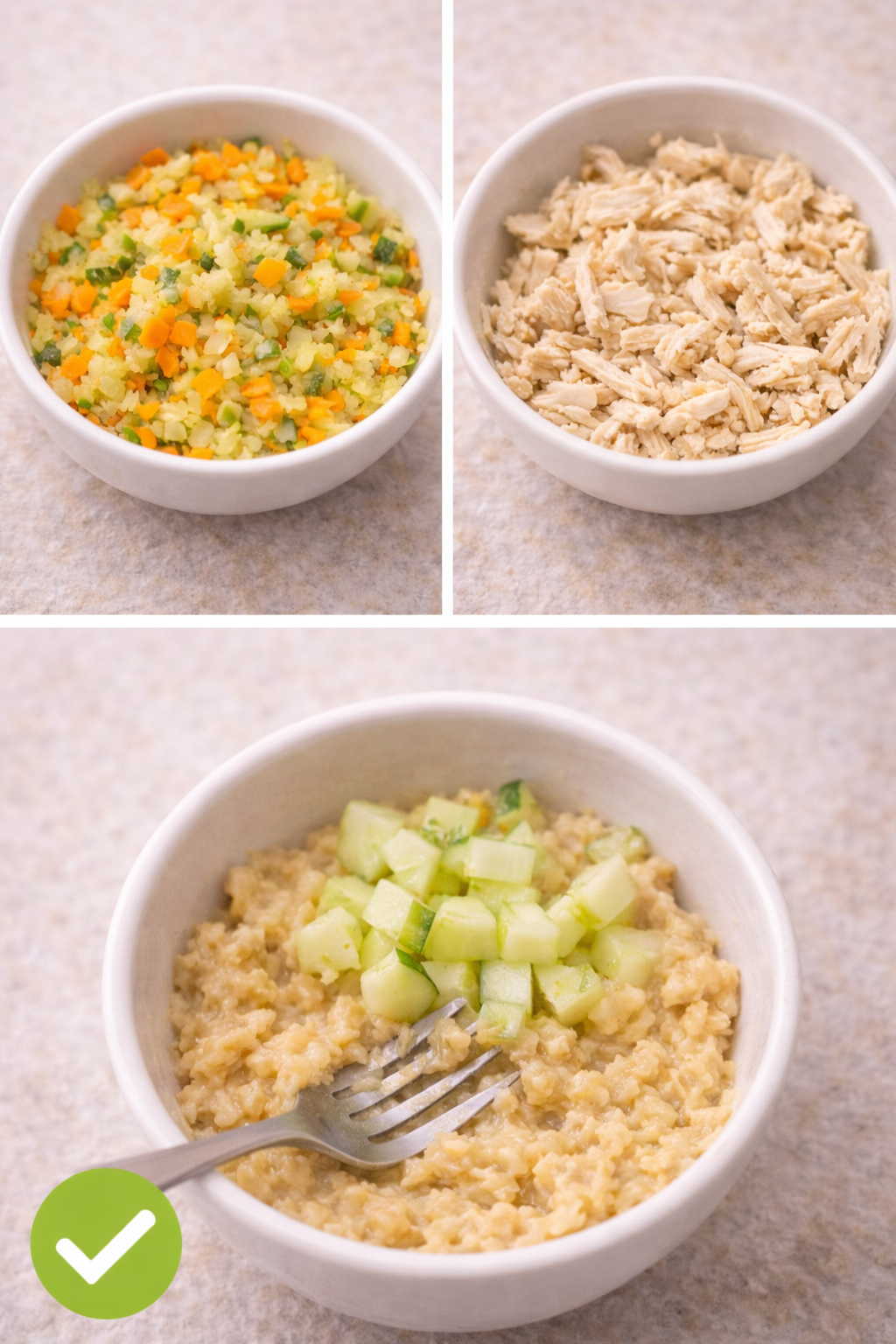 Baby-friendly meal preparation on countertop